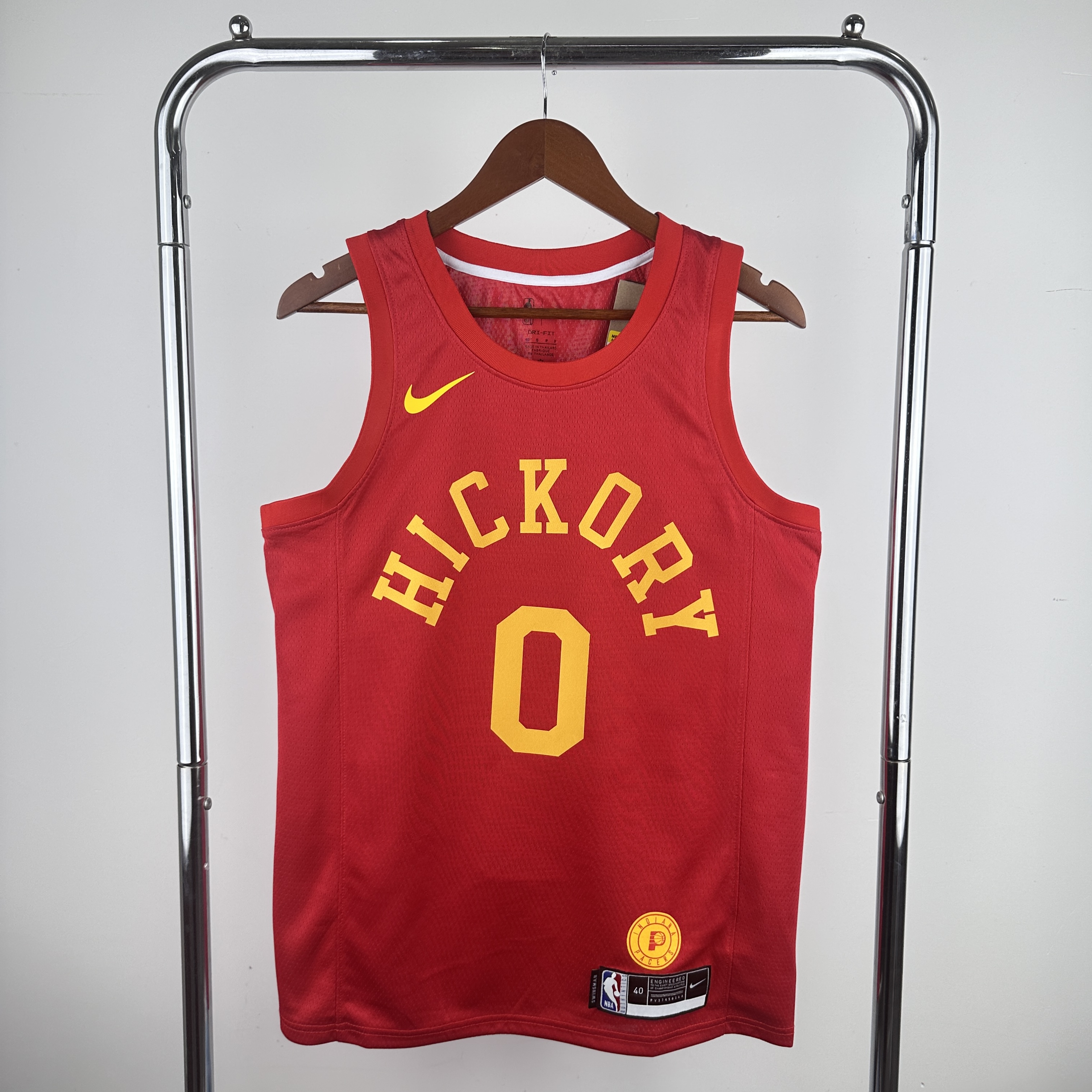 Men Indiana Pacers #0 Haliburton Red Throwback Nike 2024 NBA Jersey